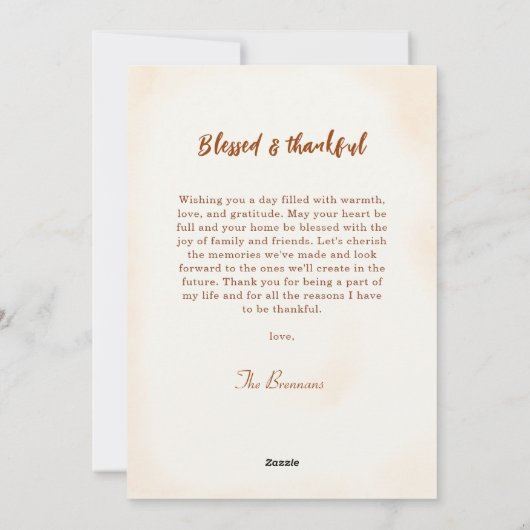 秋カボチャ格言感謝祭 シーズンカード (裏面)