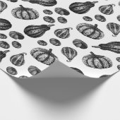 秋カボチャ模様インクスティップルスケッチ ラッピングペーパー (角)