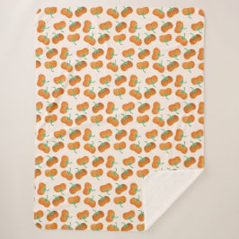 秋カボチャ模様オータムハーベストオレンジ シェルパブランケット