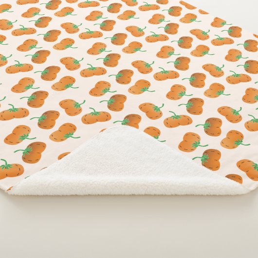 秋カボチャ模様オータムハーベストオレンジ シェルパブランケット (3/4)