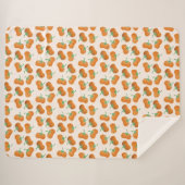 秋カボチャ模様オータムハーベストオレンジ シェルパブランケット (正面(横))