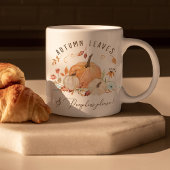 秋カボチャ水カラー紅葉とフローラ コーヒーマグカップ