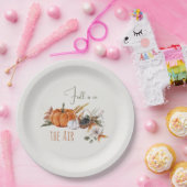 秋カボチャ水カラー紅葉とフローラ ペーパープレート (パーティー)