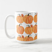 秋カボチャ水カラー紅葉パターン コーヒーマグカップ (左)