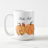 秋カボチャ水カラー紅葉 コーヒーマグカップ (左)