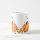 秋カボチャ水カラー紅葉 コーヒーマグカップ (中央)