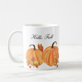 秋カボチャ水カラー紅葉 コーヒーマグカップ (左)
