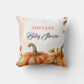 秋カボチャ水彩ベビーシャワー クッション (正面)
