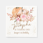 秋カボチャ水彩ボホガール1st誕生日 スタンダードカクテルナプキン (正面)