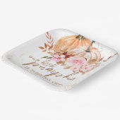 秋カボチャ水彩ボホガール1st誕生日 ペーパープレート (傾斜あり)