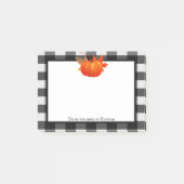 秋カボチャ水牛のプレイドパーソナライズされたノート ポストイット (正面)