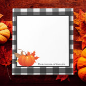 秋カボチャ水牛のプレイドメモパーソナライズされた帳 ノートパッド