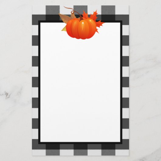 秋カボチャ水牛の格子状パーソナライズされた文具 便箋 (裏面)