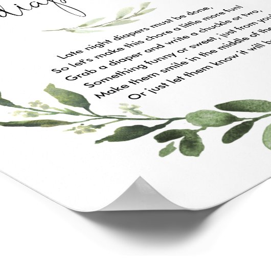 秋カボチャ深夜おむつ赤ちゃんシャワーゲーム ポスター (角)