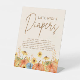 秋カボチャ深夜おむつ赤ちゃんシャワーゲーム 台座サイン