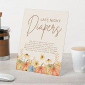 秋カボチャ深夜おむつ赤ちゃんシャワーゲーム 台座サイン (インサイチュ)