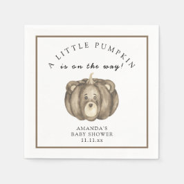 秋カボチャ熊ベビーシャワー スタンダードカクテルナプキン