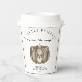 秋カボチャ熊ベビーシャワー 紙コップ (正面)