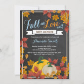 秋カボチャ男の子の赤ちゃんシャワー招待Chalkboard 招待状 (正面)
