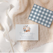 秋カボチャ男の子の赤ちゃんシャワー本ベビー エンクロージャーカード