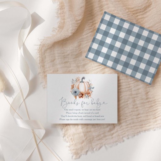 秋カボチャ男の子の赤ちゃんシャワー本ベビー エンクロージャーカード