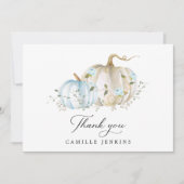 秋カボチャ男の子ベビーシャワーサンキューカード サンキューカード (正面)