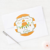 秋カボチャ男の子金ゴールドグリッターベビーシャワー ラウンドシール (封筒)