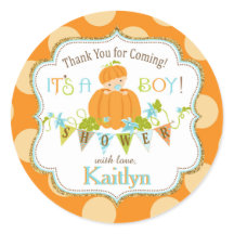 秋カボチャ男の子金ゴールドグリッターベビーシャワー