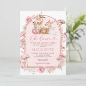 秋カボチャ白とピンクの双子ベビーシャワー 招待状 (スタンド正面)