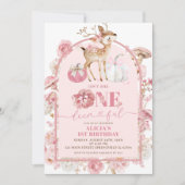 秋カボチャ白とピンクワンダーフル誕生日 招待状 (正面)