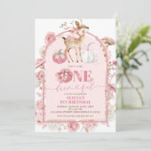 秋カボチャ白とピンクワンダーフル誕生日 招待状 (スタンド正面)