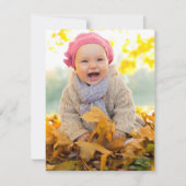 秋カボチャ秋ありがとうバックで写真 招待状 (裏面)