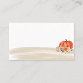 秋カボチャ秋の結婚式Webサイト囲い 名刺 (裏面)
