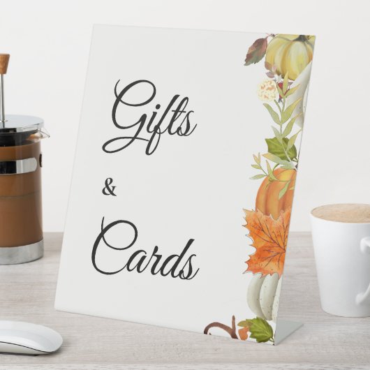 秋カボチャ秋ブライダルシャワーギフト&カード 台座サイン (インサイチュ)