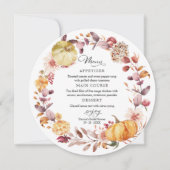 秋カボチャ秋ブライダルシャワーサークルメニュー 招待状 (正面)