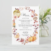 秋カボチャ秋ブライダルシャワープレート 招待状 (スタンド正面)