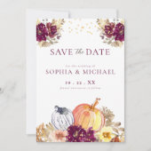 秋カボチャ秋花模様保存日 セーブザデート (正面)