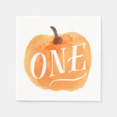秋カボチャ秋 |最初の誕生日 スタンダードカクテルナプキン (正面)