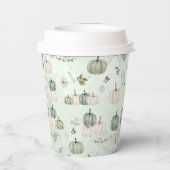 秋カボチャ紅葉グリーン誕生日 紙コップ (裏面)