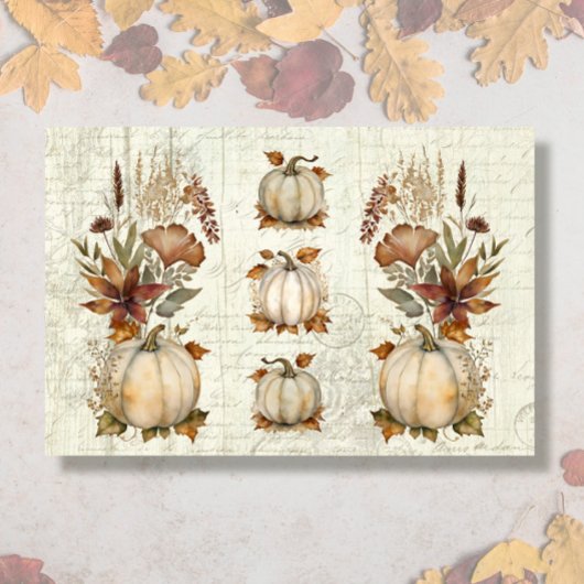 秋カボチャ紅葉フローラウッドデクページ 薄葉紙