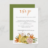 秋カボチャ結婚フローラQRコード 出欠カード (正面/裏面)