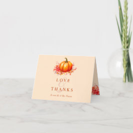 秋カボチャ結婚ボタニカル サンキューカード