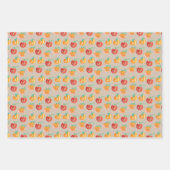 秋カボチャ絵を描ンハンドオレンジグリーン ラッピングペーパーシート (正面2)