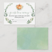 秋カボチャ緑の赤ちゃんシャワーはいくつかを推測 エンクロージャーカード (正面/裏面)