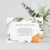 秋カボチャ緑の赤ちゃんシャワーブックリクエストen エンクロージャーカード (スタンド正面)