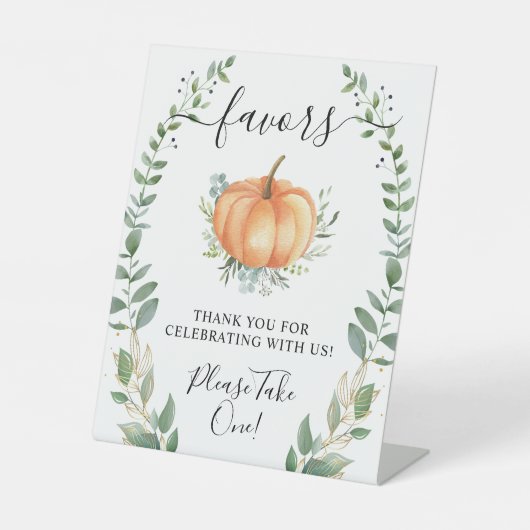 秋カボチャ緑の金ゴールドの恩恵を1つ取って下さい 台座サイン (正面)