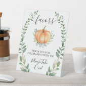 秋カボチャ緑の金ゴールドの恩恵を1つ取って下さい 台座サイン (インサイチュ)