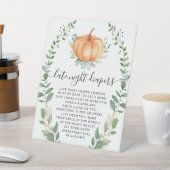 秋カボチャ緑の金ゴールド深夜おむつ 台座サイン (インサイチュ)