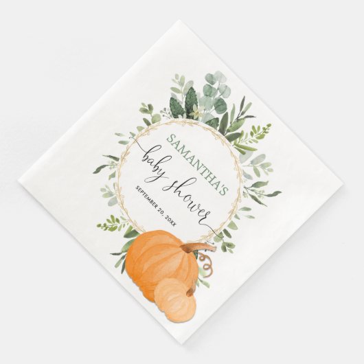 秋カボチャ緑金ゴールドユーカリ赤ちゃんシャワー (コーナー)