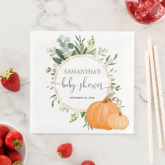 秋カボチャ緑金ゴールドユーカリ赤ちゃんシャワー (インサイチュ)